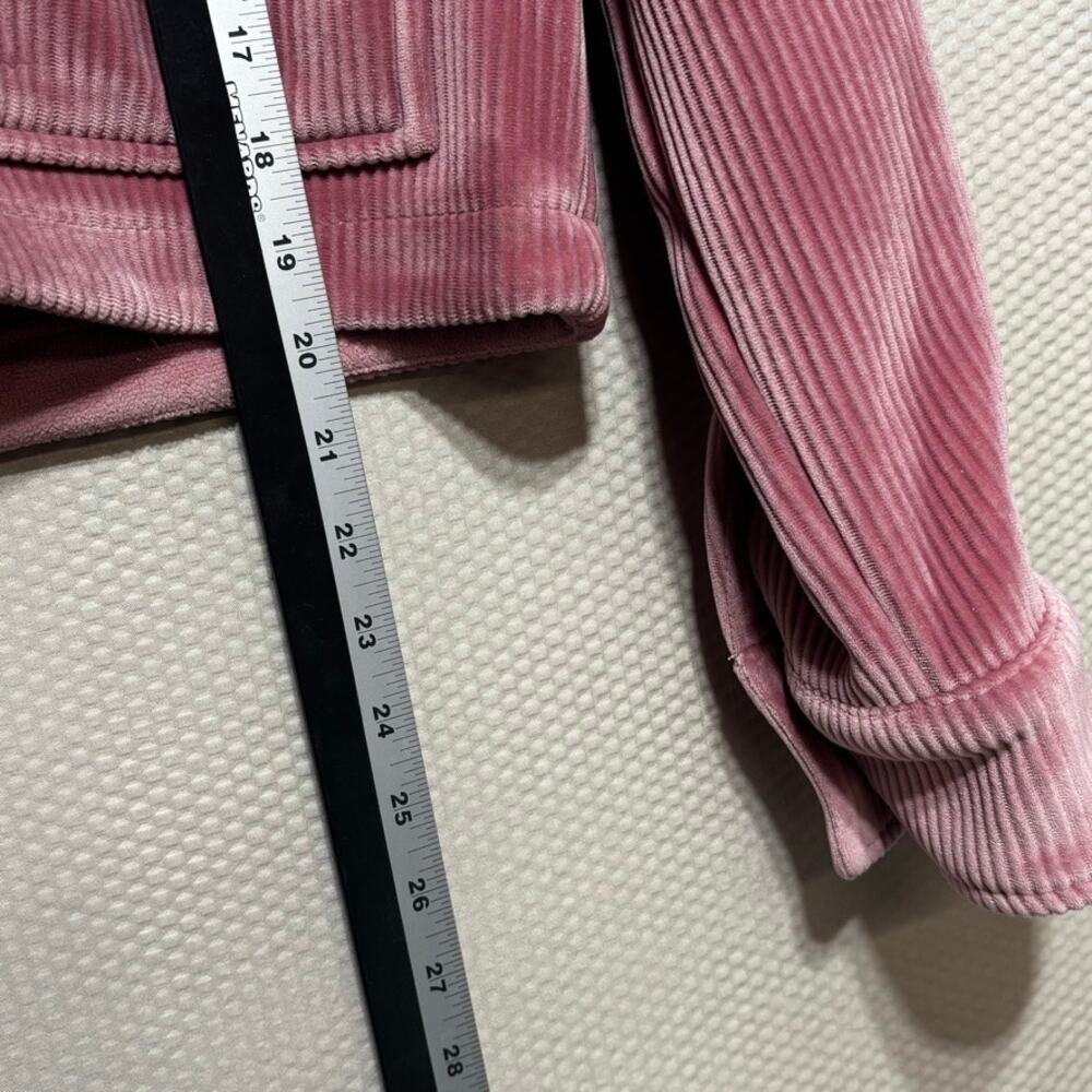 Elie Tahari Women's Pink Corduroy Cropped Jacket Size S/P Snap Front Utility - Picture 7 of 8